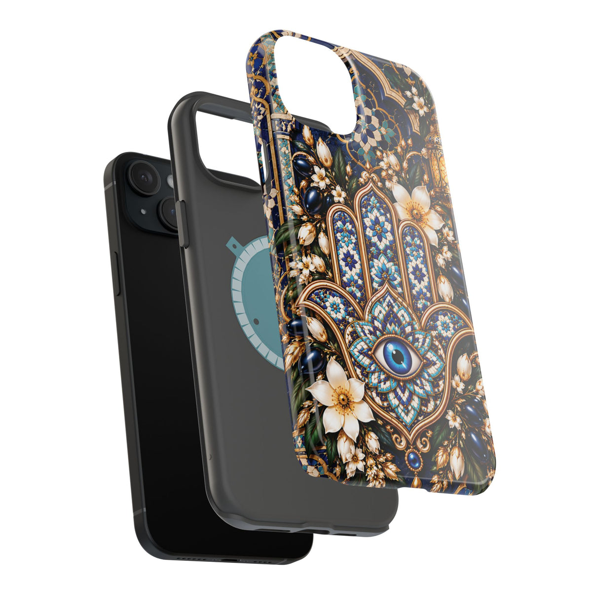 Moroccan Khmisa Zellige Heritage — Magnetic Impact-Resistant iPhone Cover