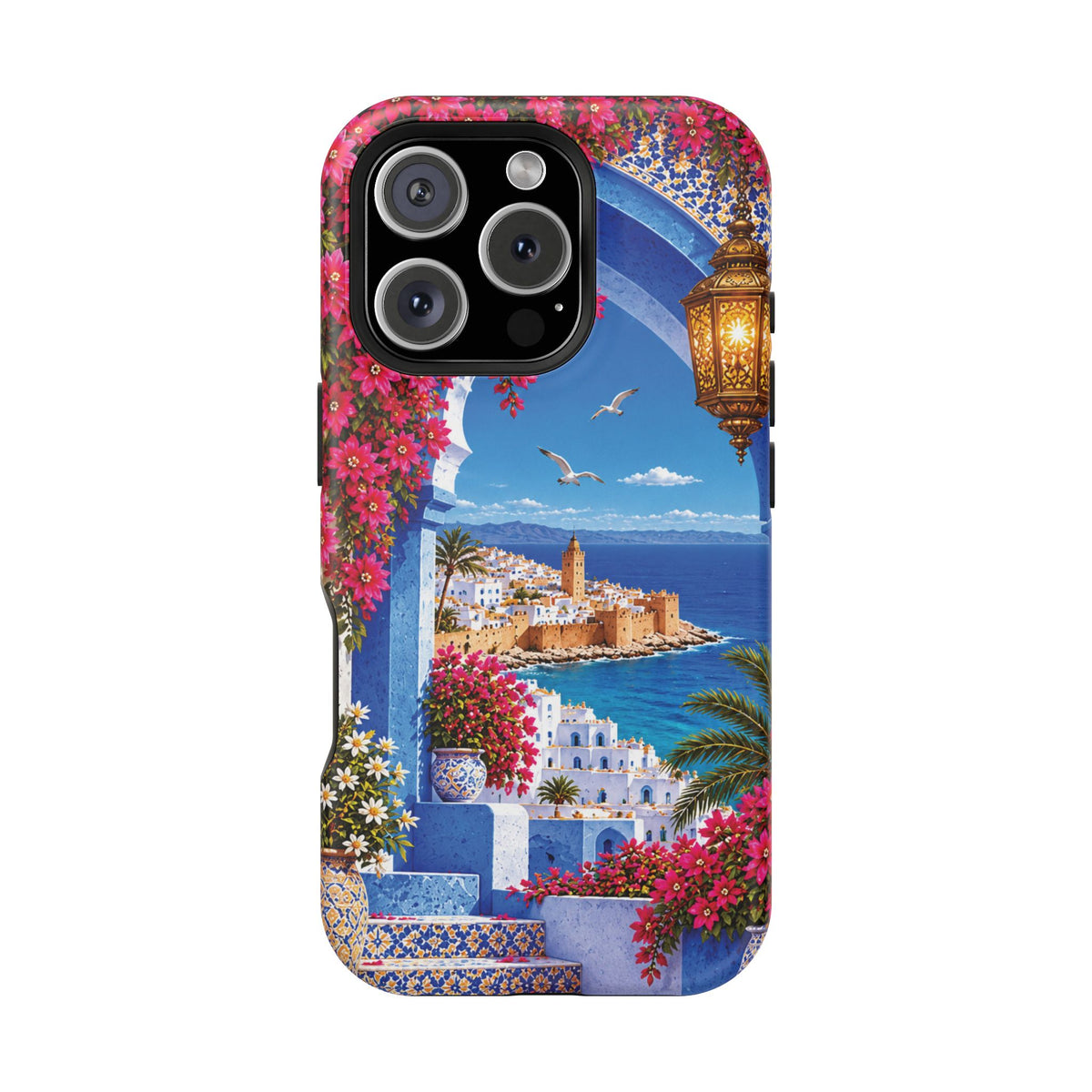 Moroccan Blue Medina — Magnetic Impact-Resistant iPhone Cover