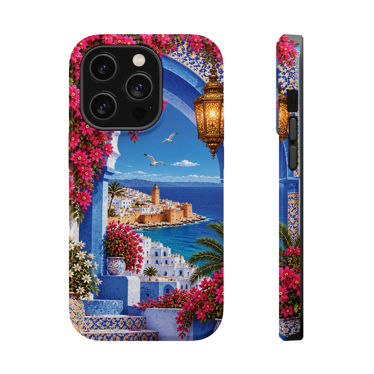 Moroccan Blue Medina — Magnetic Impact-Resistant iPhone Cover