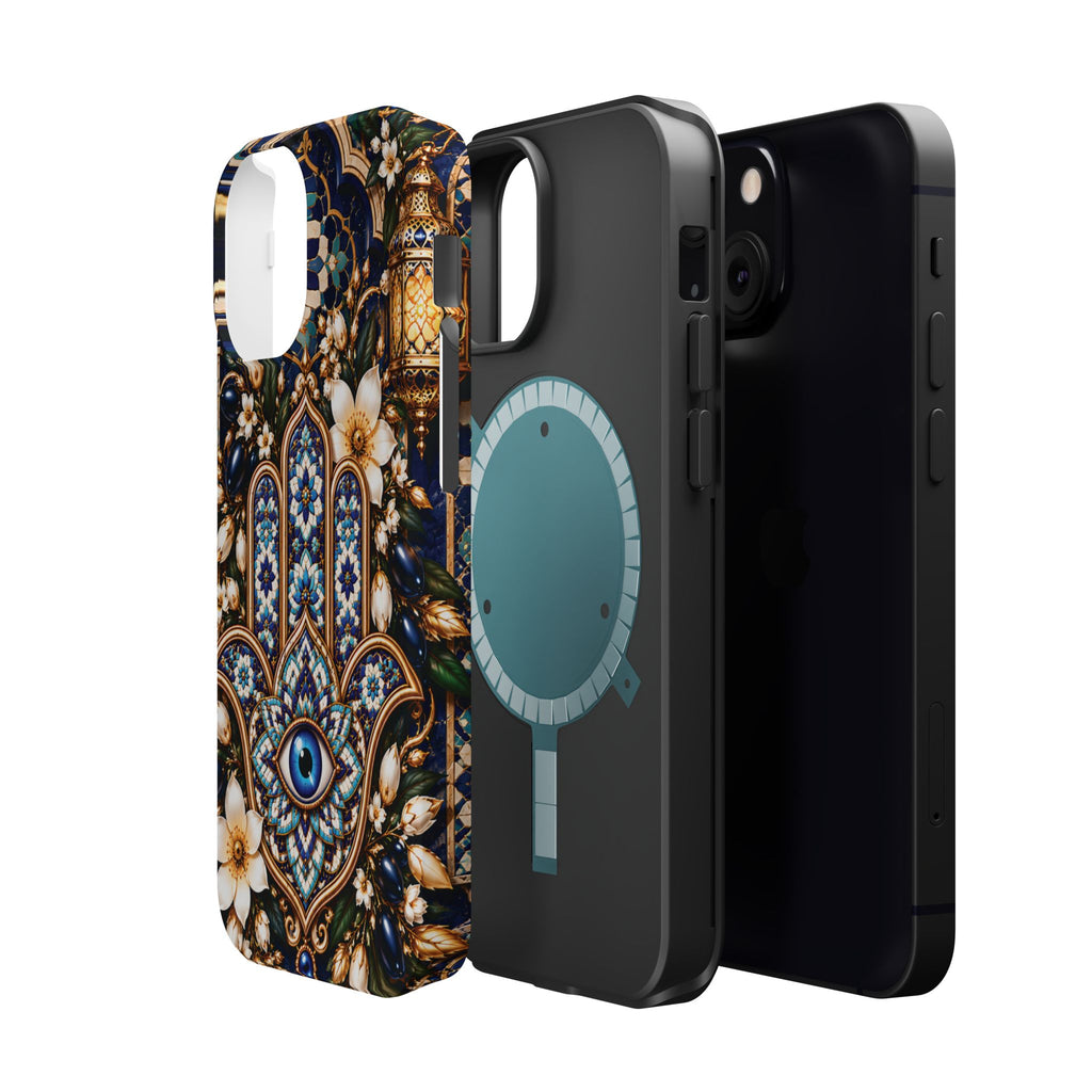 Moroccan Khmisa Zellige Heritage — Magnetic Impact-Resistant iPhone Cover
