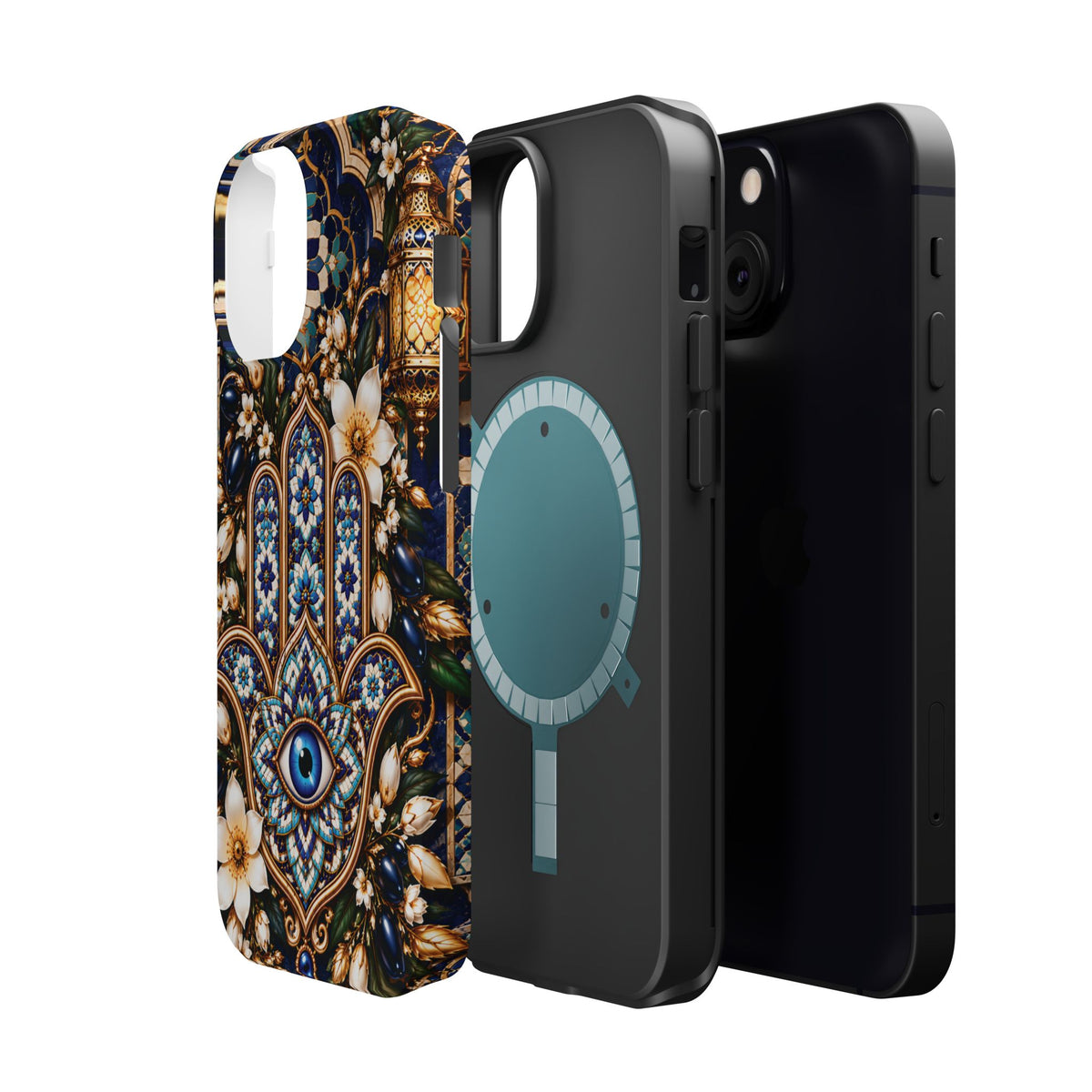 Moroccan Khmisa Zellige Heritage — Magnetic Impact-Resistant iPhone Cover