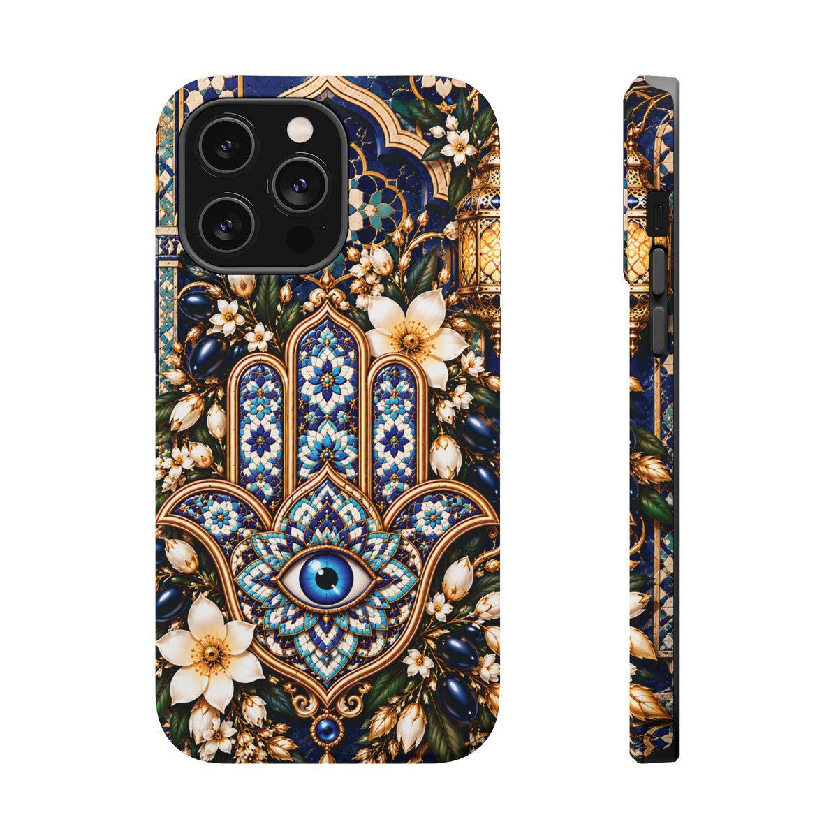 Moroccan Khmisa Zellige Heritage — Magnetic Impact-Resistant iPhone Cover