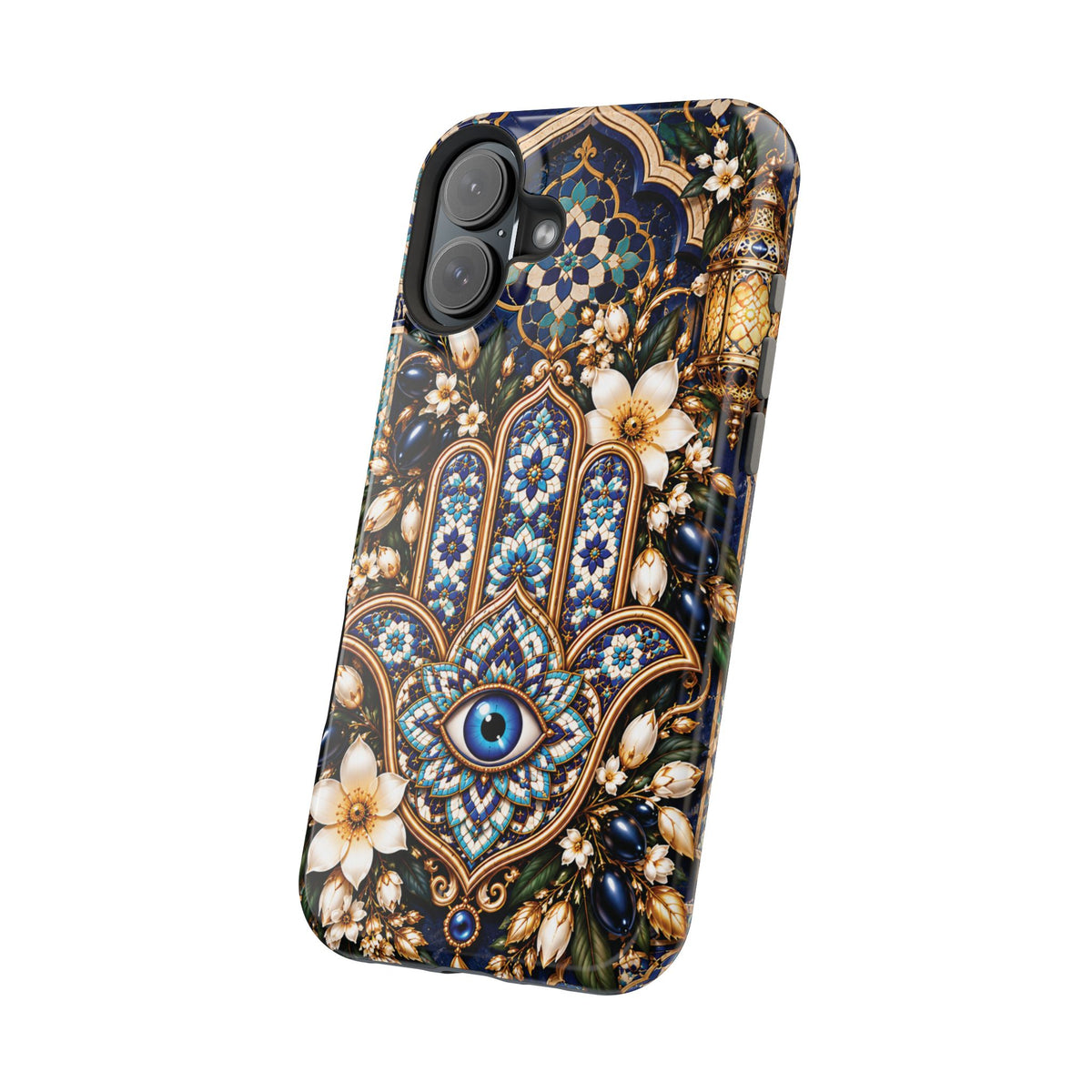 Moroccan Khmisa Zellige Heritage — Magnetic Impact-Resistant iPhone Cover