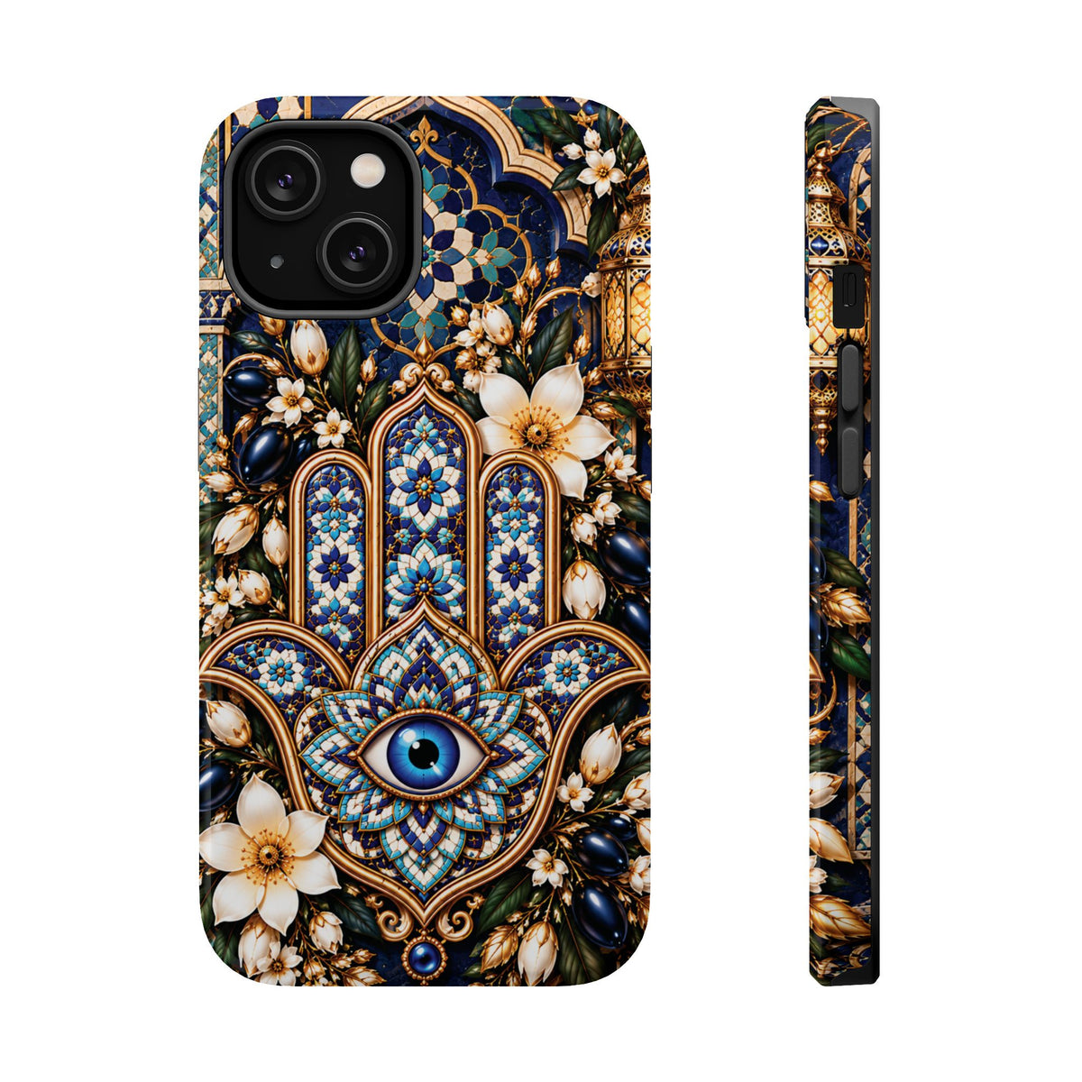 Moroccan Khmisa Zellige Heritage — Magnetic Impact-Resistant iPhone Cover