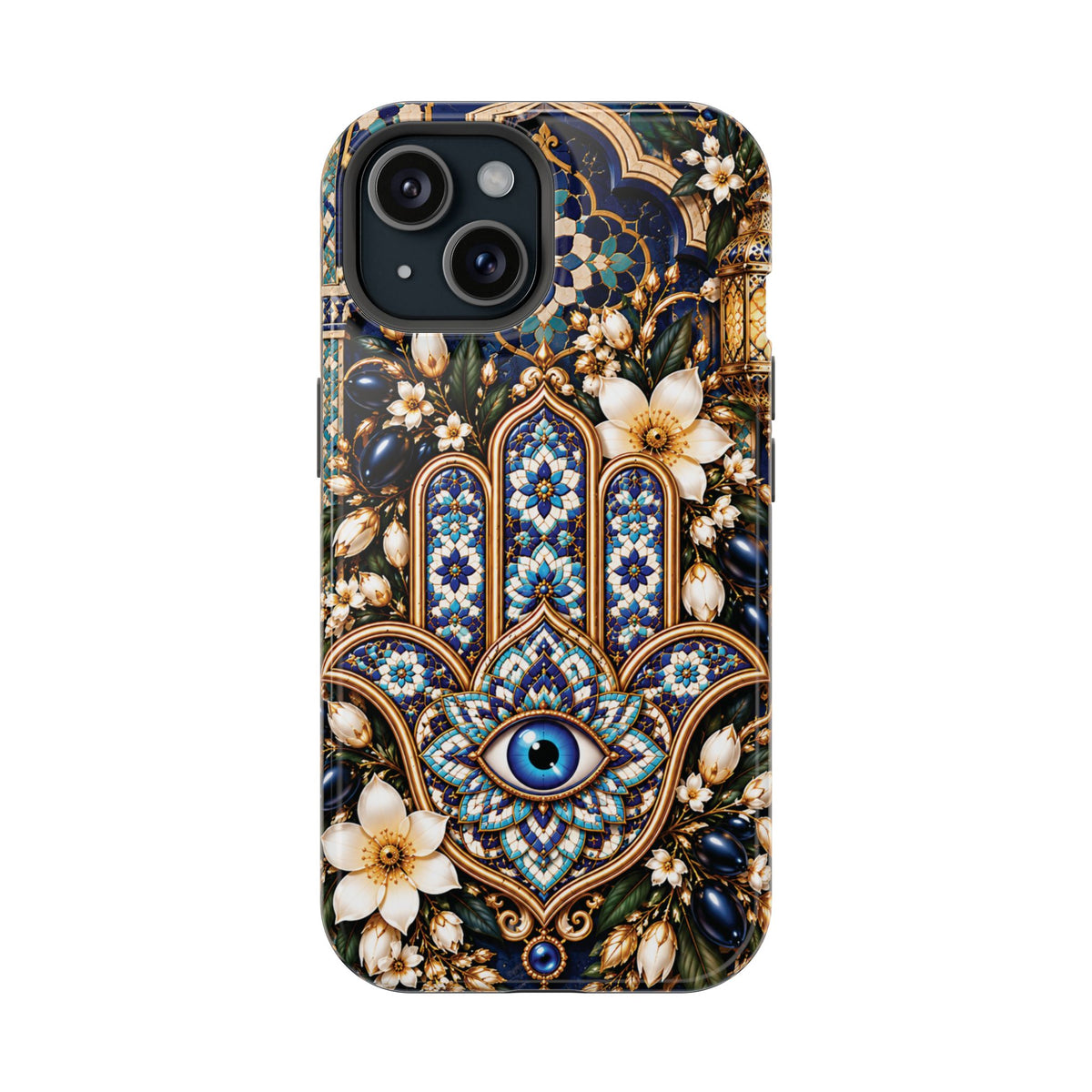 Moroccan Khmisa Zellige Heritage — Magnetic Impact-Resistant iPhone Cover