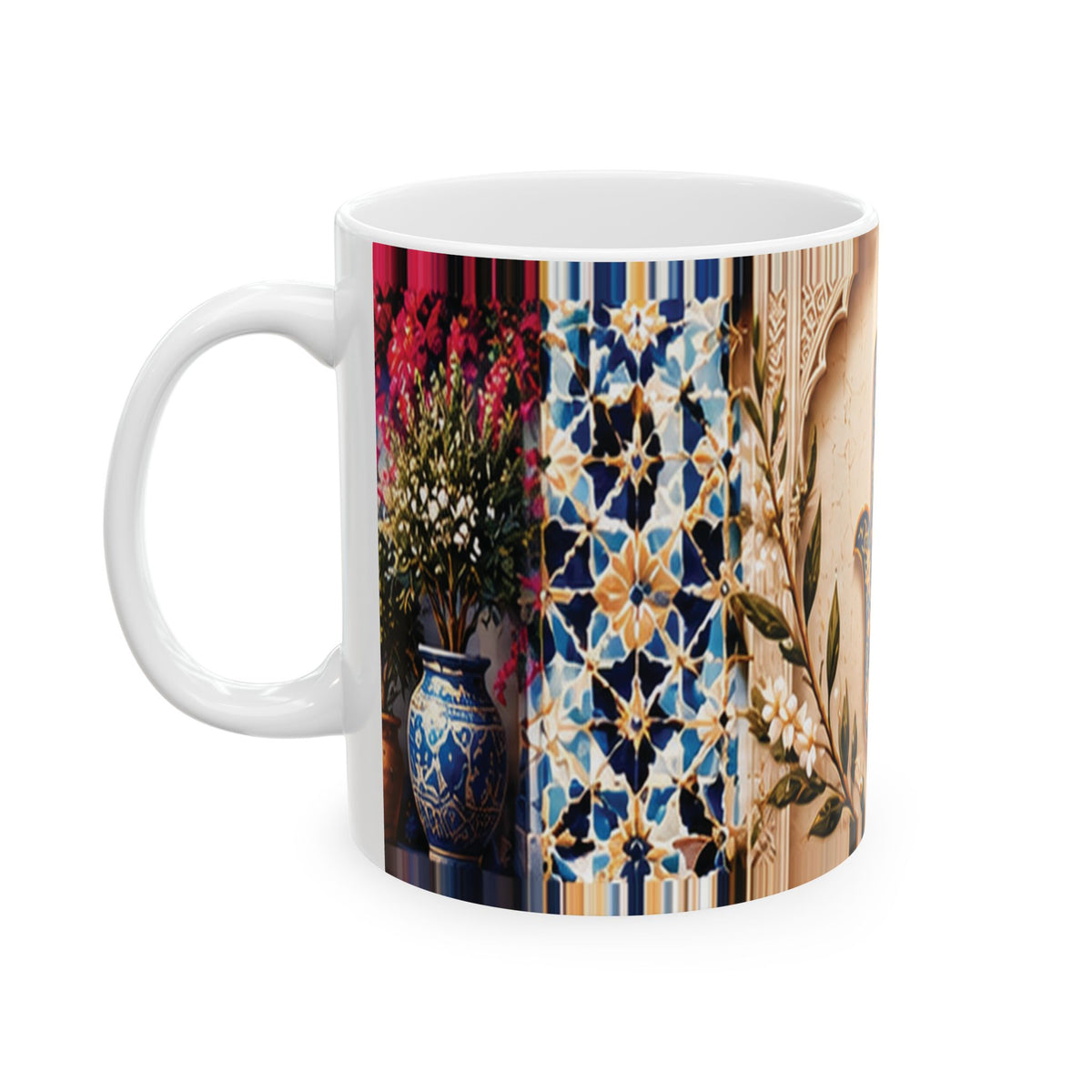 Moroccan Khmisa Heritage Mug – Blue & Gold | NOOR SULTAN