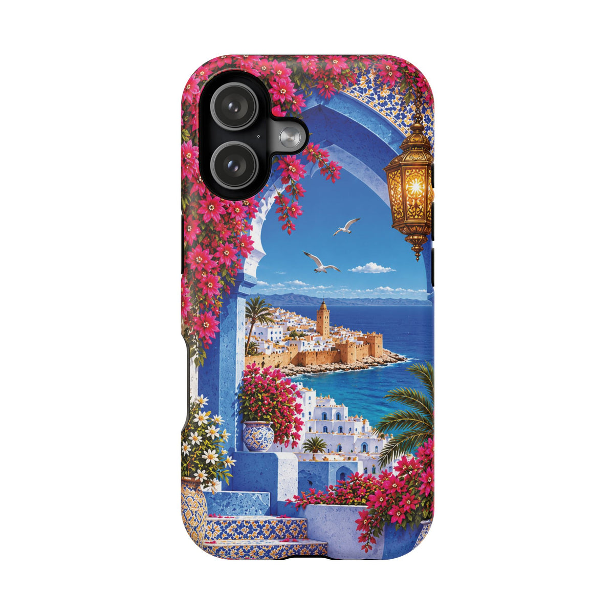 Moroccan Blue Medina — Magnetic Impact-Resistant iPhone Cover