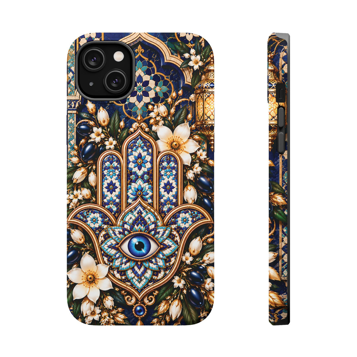 Moroccan Khmisa Zellige Heritage — Magnetic Impact-Resistant iPhone Cover