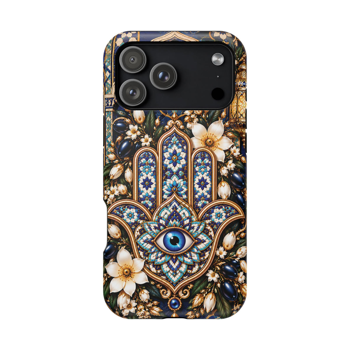Moroccan Khmisa Zellige Heritage — Magnetic Impact-Resistant iPhone Cover