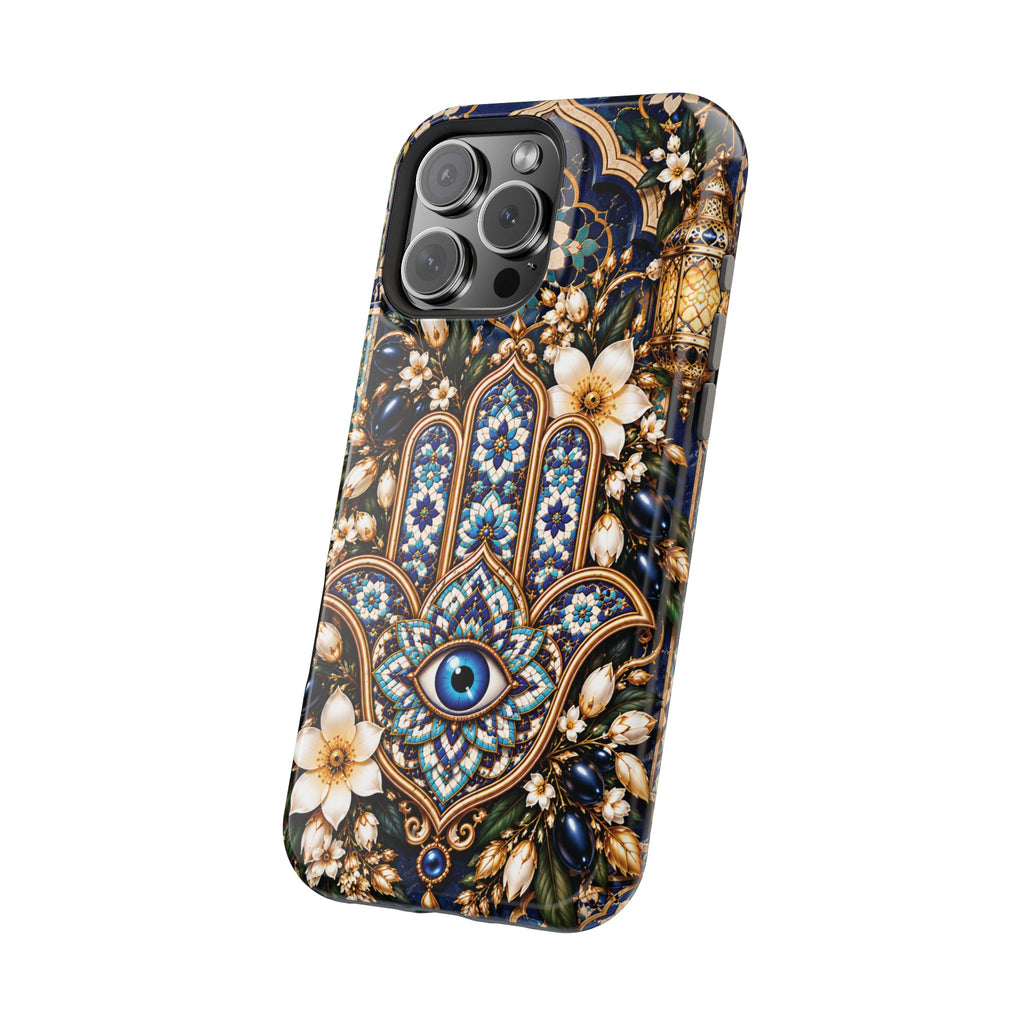 Moroccan Khmisa Zellige Heritage — Magnetic Impact-Resistant iPhone Cover