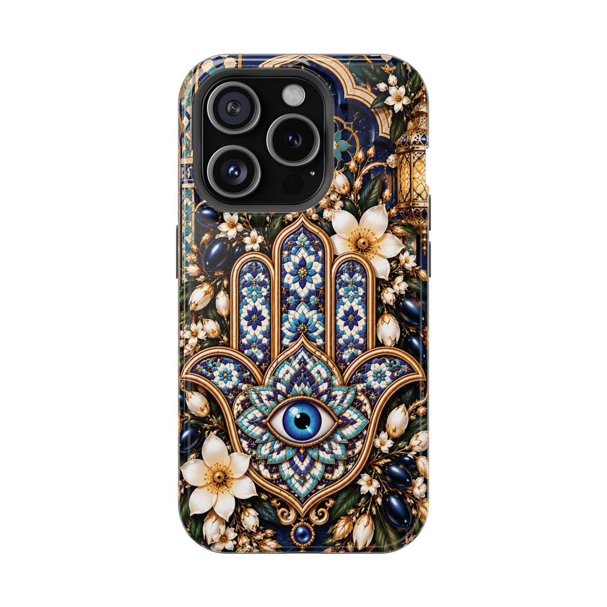 Moroccan Khmisa Zellige Heritage — Magnetic Impact-Resistant iPhone Cover