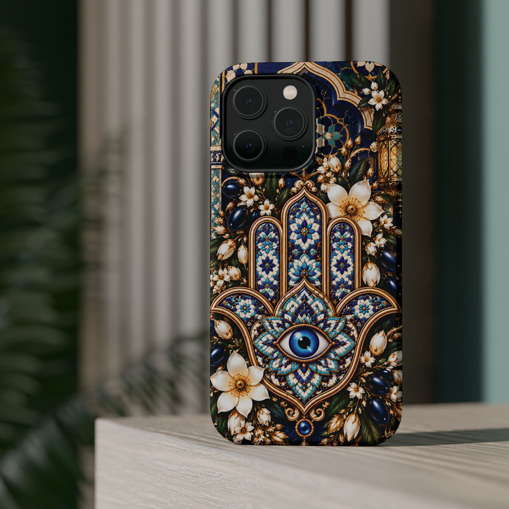 Moroccan Khmisa Zellige Heritage — Magnetic Impact-Resistant iPhone Cover