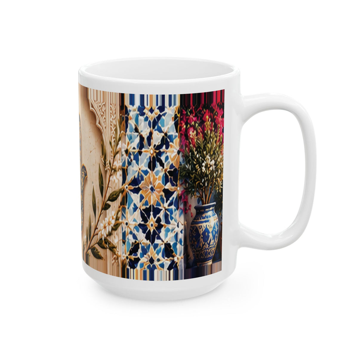Moroccan Khmisa Heritage Mug – Blue & Gold | NOOR SULTAN
