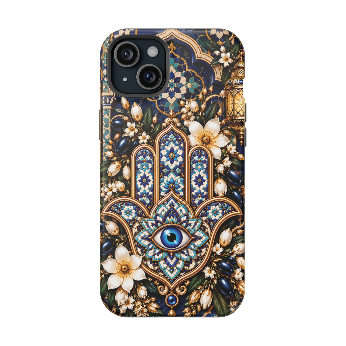 Moroccan Khmisa Zellige Heritage — Magnetic Impact-Resistant iPhone Cover