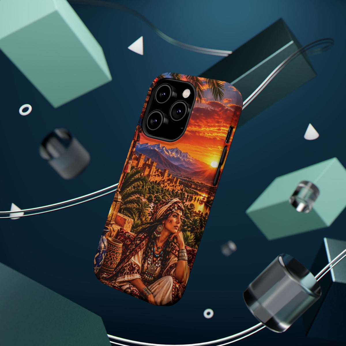 Amazigh Warrior Woman Heritage — Magnetic Impact-Resistant iPhone Cover