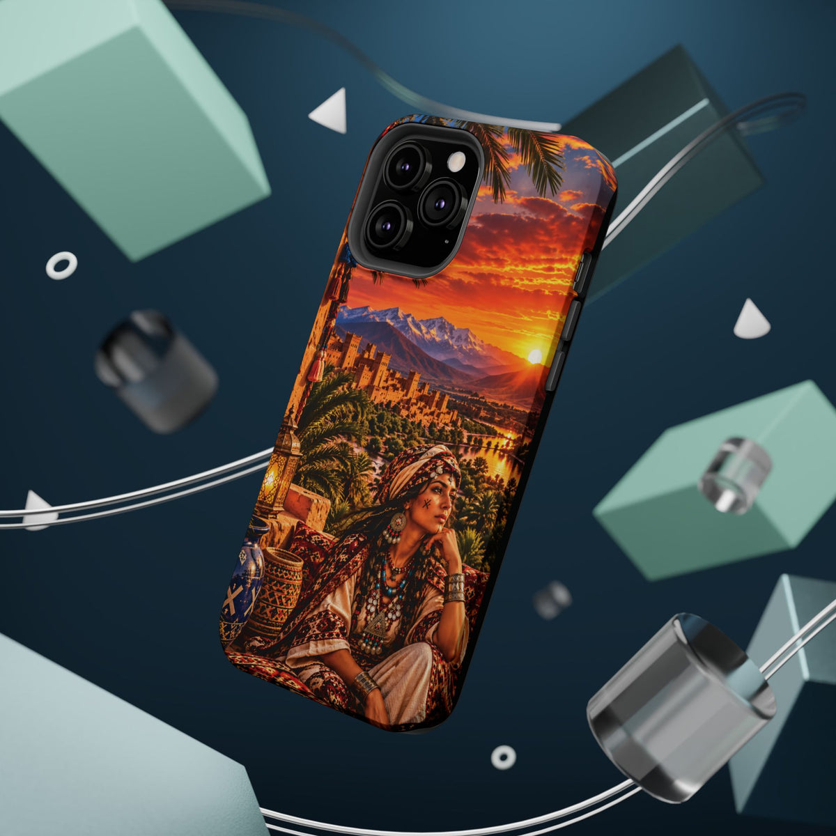Amazigh Warrior Woman Heritage — Magnetic Impact-Resistant iPhone Cover