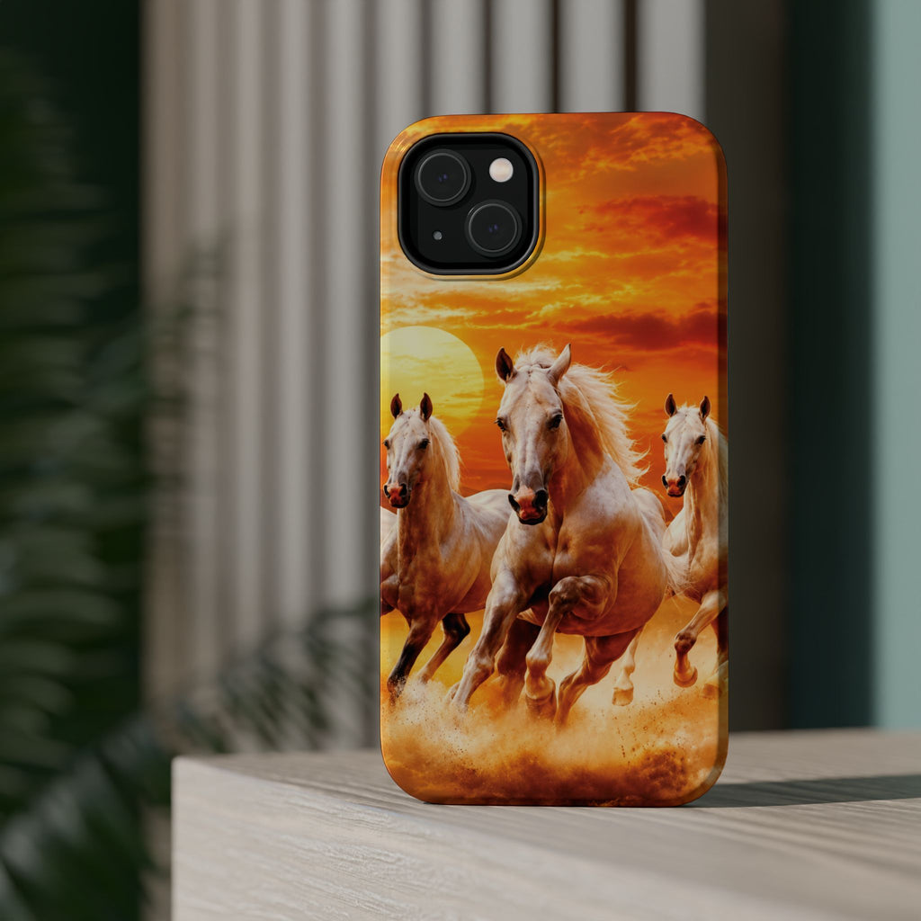 Atlas Horses - Moroccan Sunset — Magnetic Impact-Resistant iPhone Cover