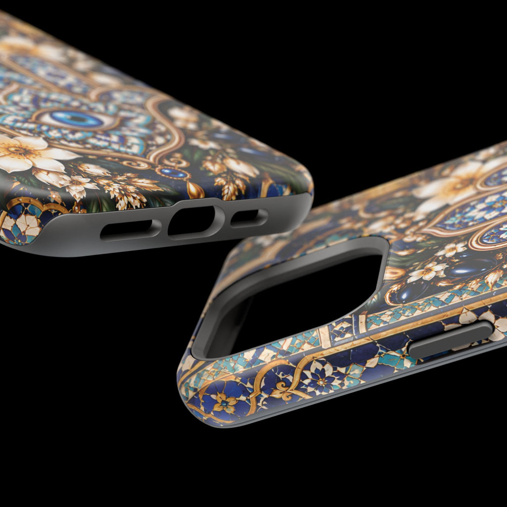 Moroccan Khmisa Zellige Heritage — Magnetic Impact-Resistant iPhone Cover