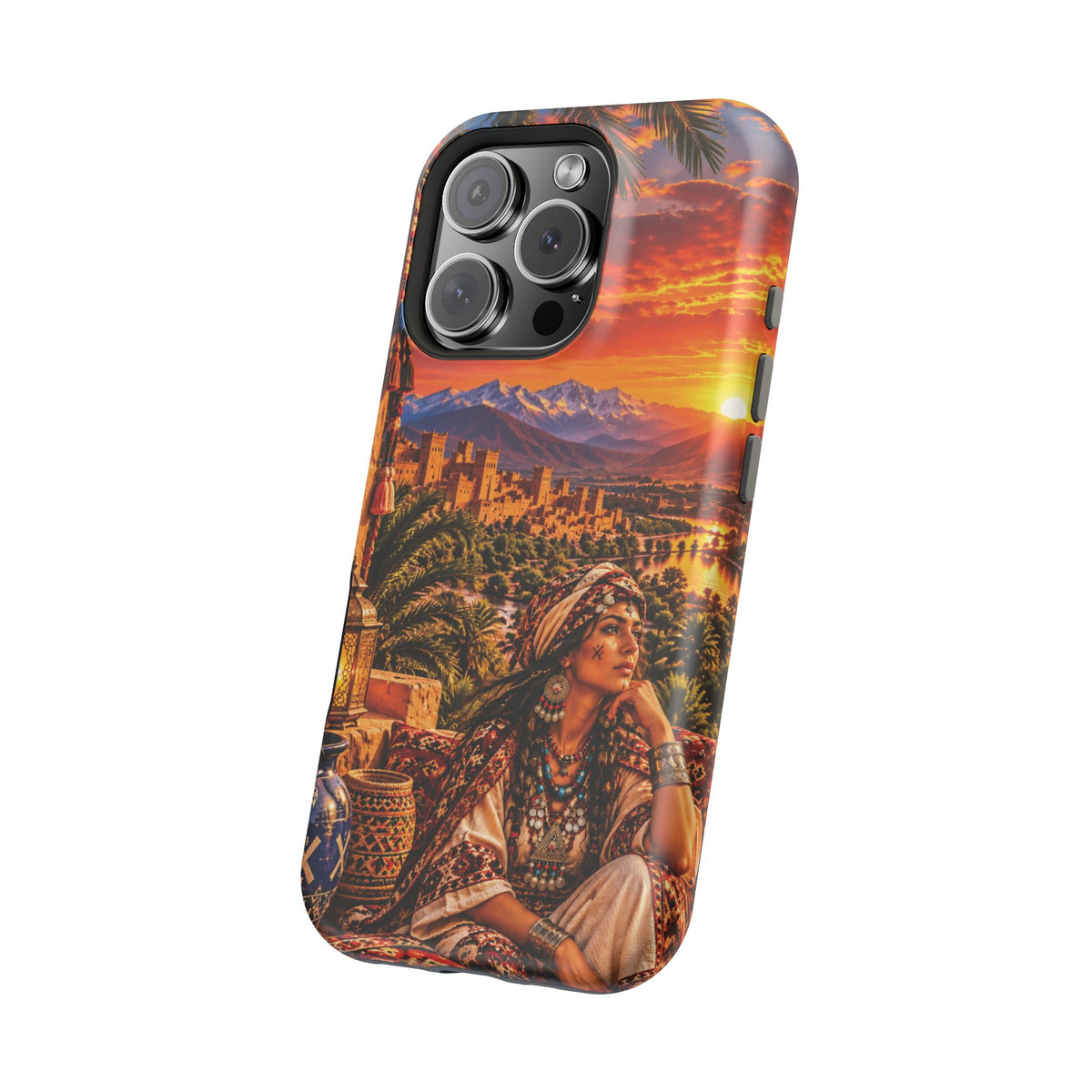 Amazigh Warrior Woman Heritage — Magnetic Impact-Resistant iPhone Cover