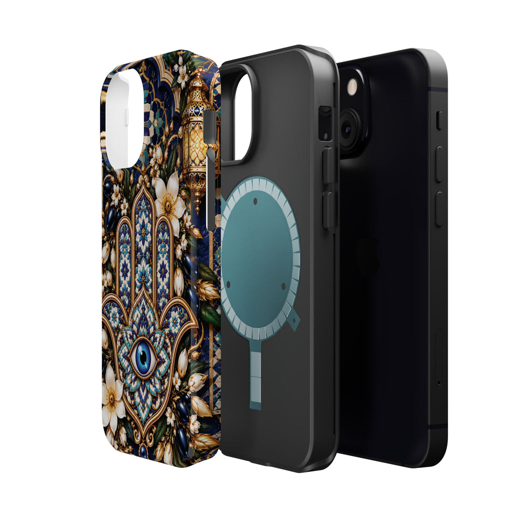 Moroccan Khmisa Zellige Heritage — Magnetic Impact-Resistant iPhone Cover