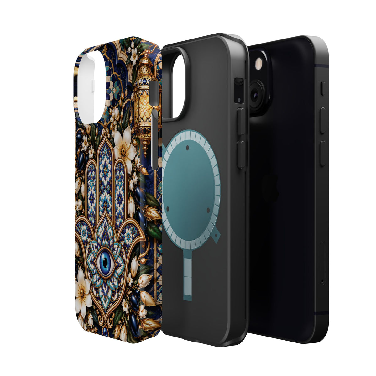Moroccan Khmisa Zellige Heritage — Magnetic Impact-Resistant iPhone Cover