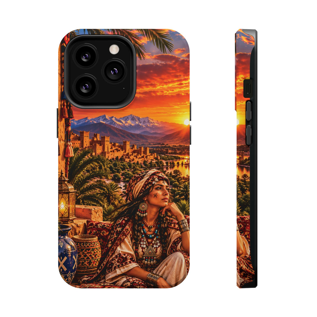 Amazigh Warrior Woman Heritage — Magnetic Impact-Resistant iPhone Cover