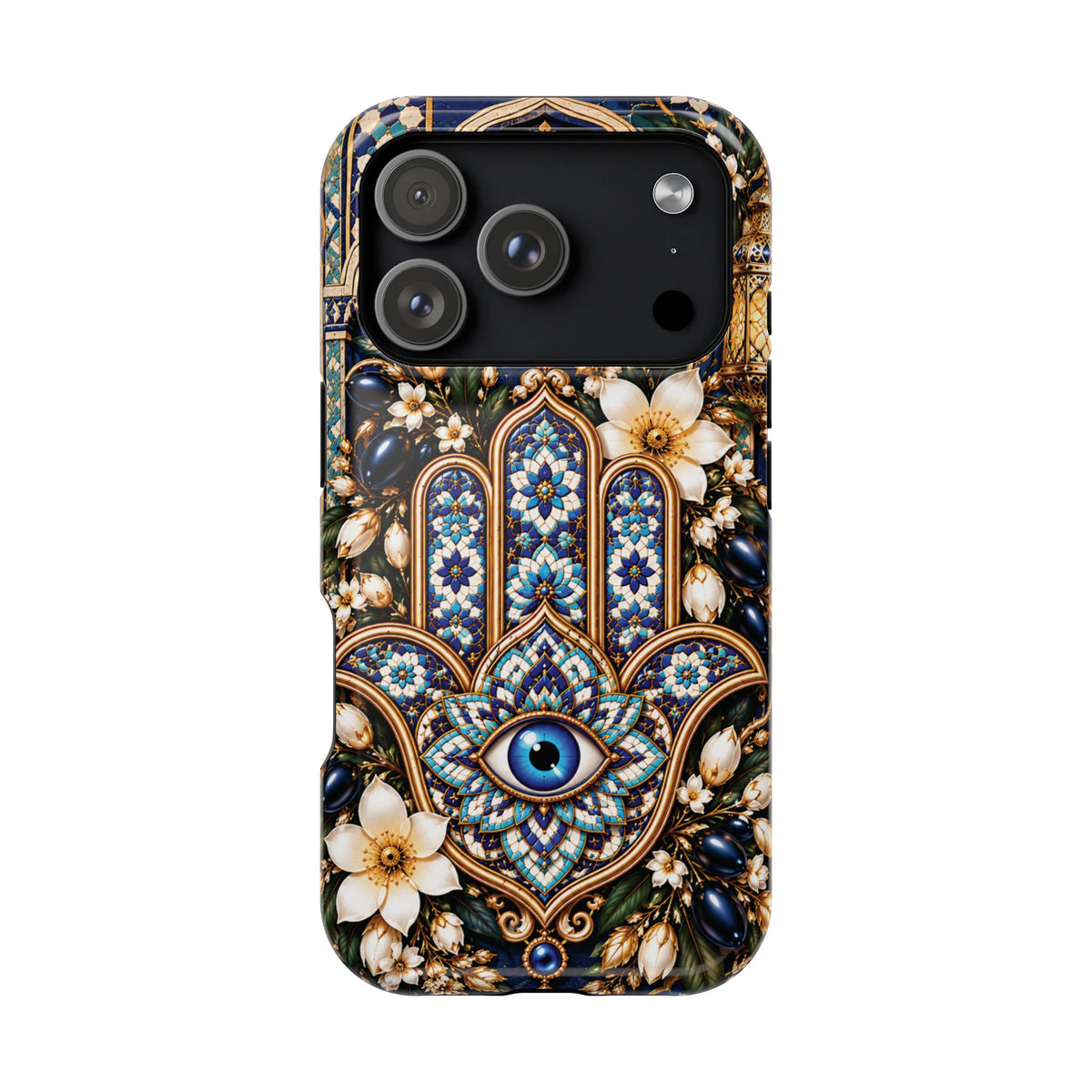 Moroccan Khmisa Zellige Heritage — Magnetic Impact-Resistant iPhone Cover