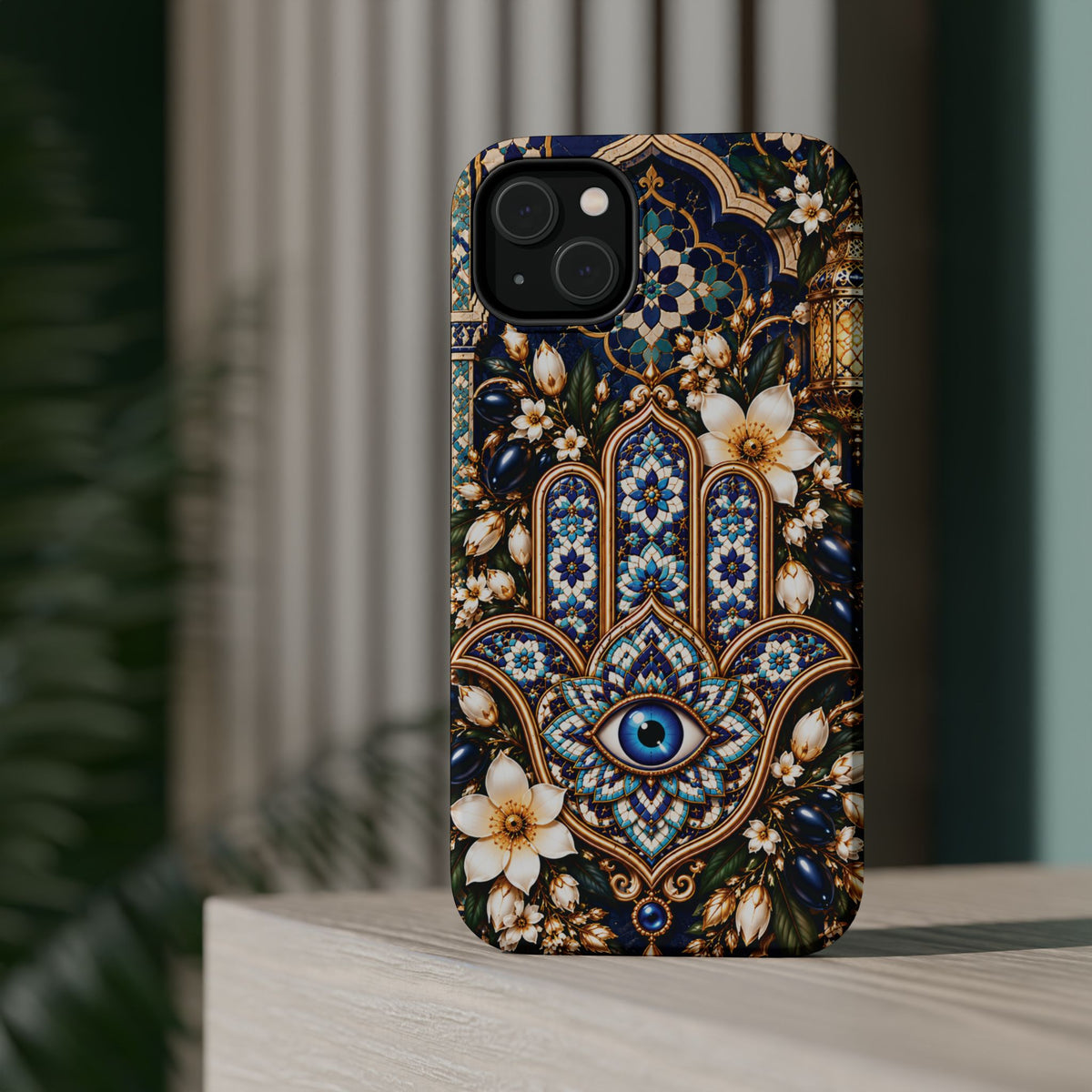 Moroccan Khmisa Zellige Heritage — Magnetic Impact-Resistant iPhone Cover