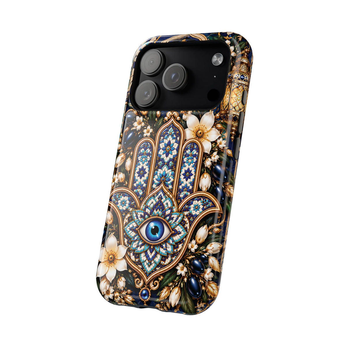 Moroccan Khmisa Zellige Heritage — Magnetic Impact-Resistant iPhone Cover