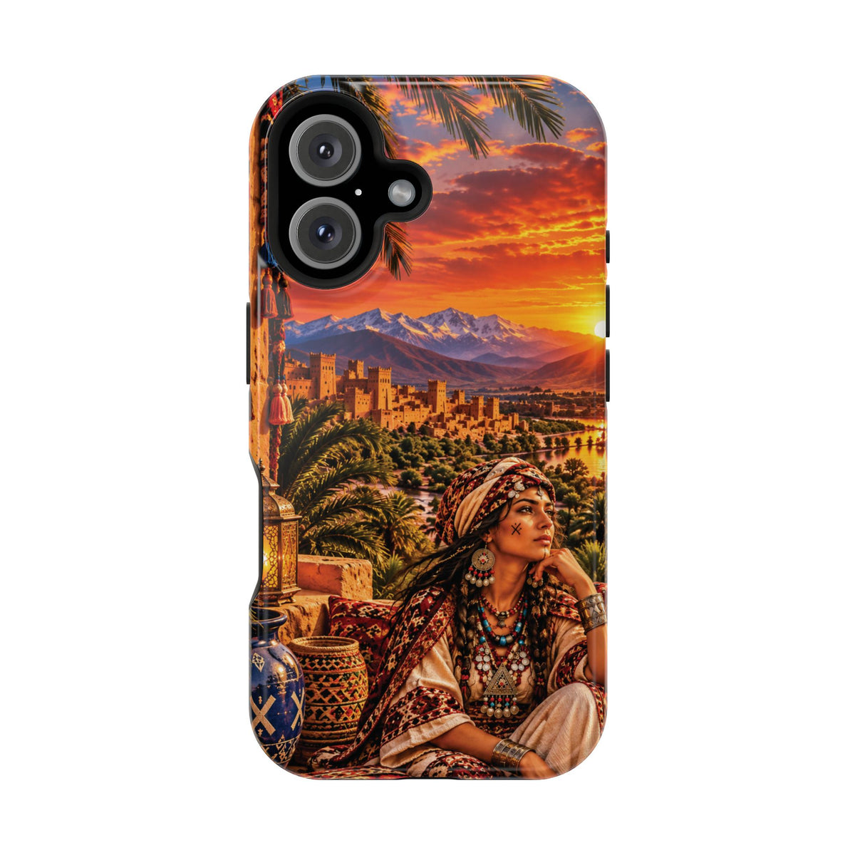 Amazigh Warrior Woman Heritage — Magnetic Impact-Resistant iPhone Cover