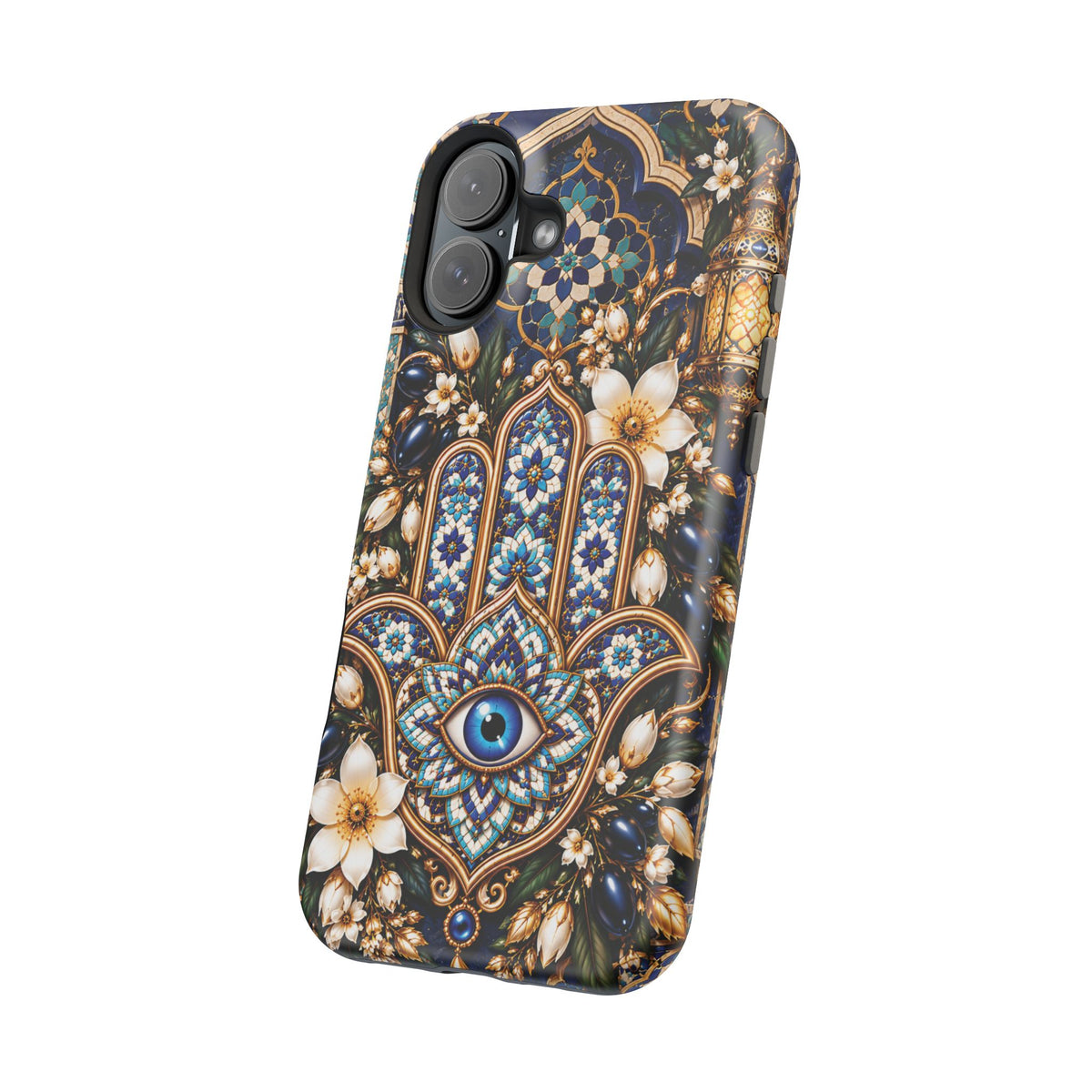 Moroccan Khmisa Zellige Heritage — Magnetic Impact-Resistant iPhone Cover