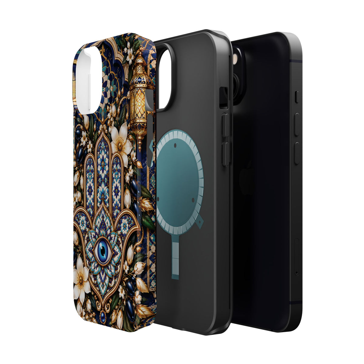 Moroccan Khmisa Zellige Heritage — Magnetic Impact-Resistant iPhone Cover