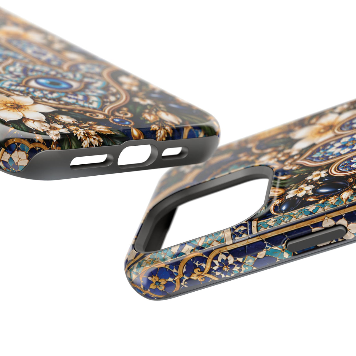 Moroccan Khmisa Zellige Heritage — Magnetic Impact-Resistant iPhone Cover