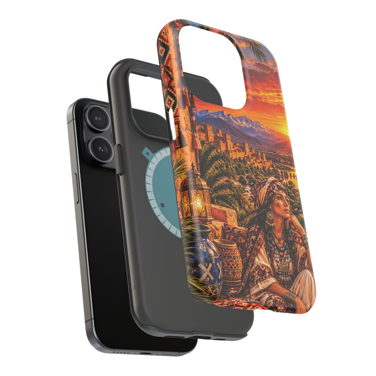 Amazigh Warrior Woman Heritage — Magnetic Impact-Resistant iPhone Cover