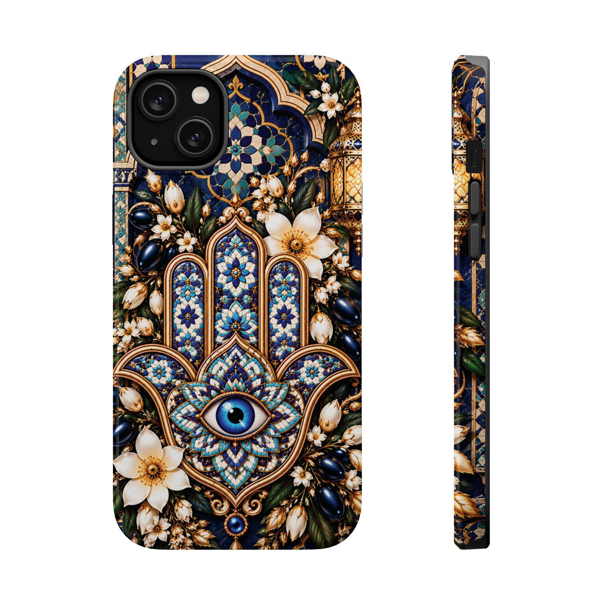 Moroccan Khmisa Zellige Heritage — Magnetic Impact-Resistant iPhone Cover