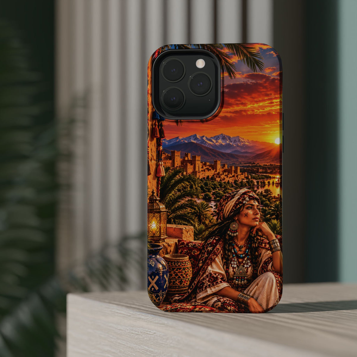 Amazigh Warrior Woman Heritage — Magnetic Impact-Resistant iPhone Cover