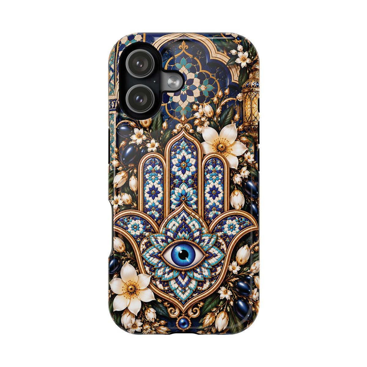 Moroccan Khmisa Zellige Heritage — Magnetic Impact-Resistant iPhone Cover