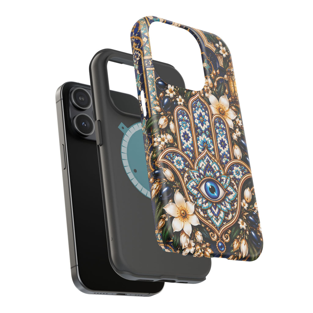 Moroccan Khmisa Zellige Heritage — Magnetic Impact-Resistant iPhone Cover