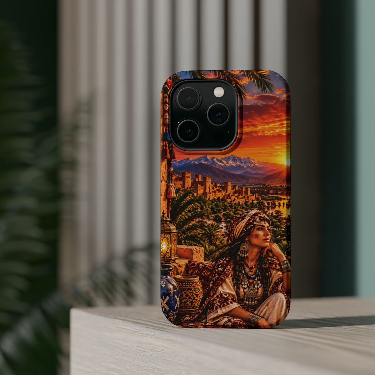 Amazigh Warrior Woman Heritage — Magnetic Impact-Resistant iPhone Cover