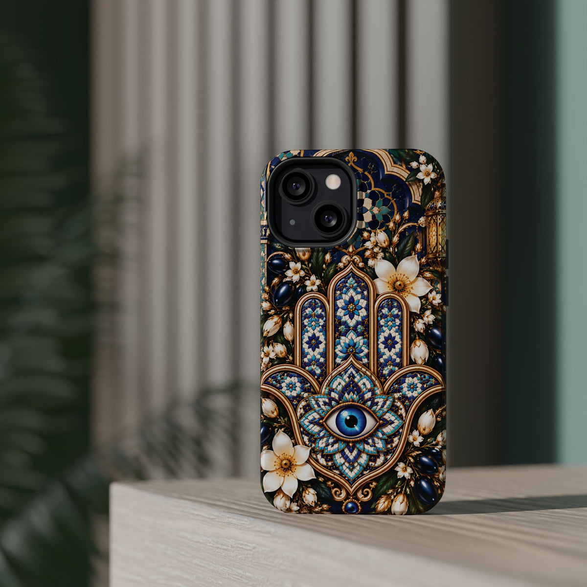 Moroccan Khmisa Zellige Heritage — Magnetic Impact-Resistant iPhone Cover