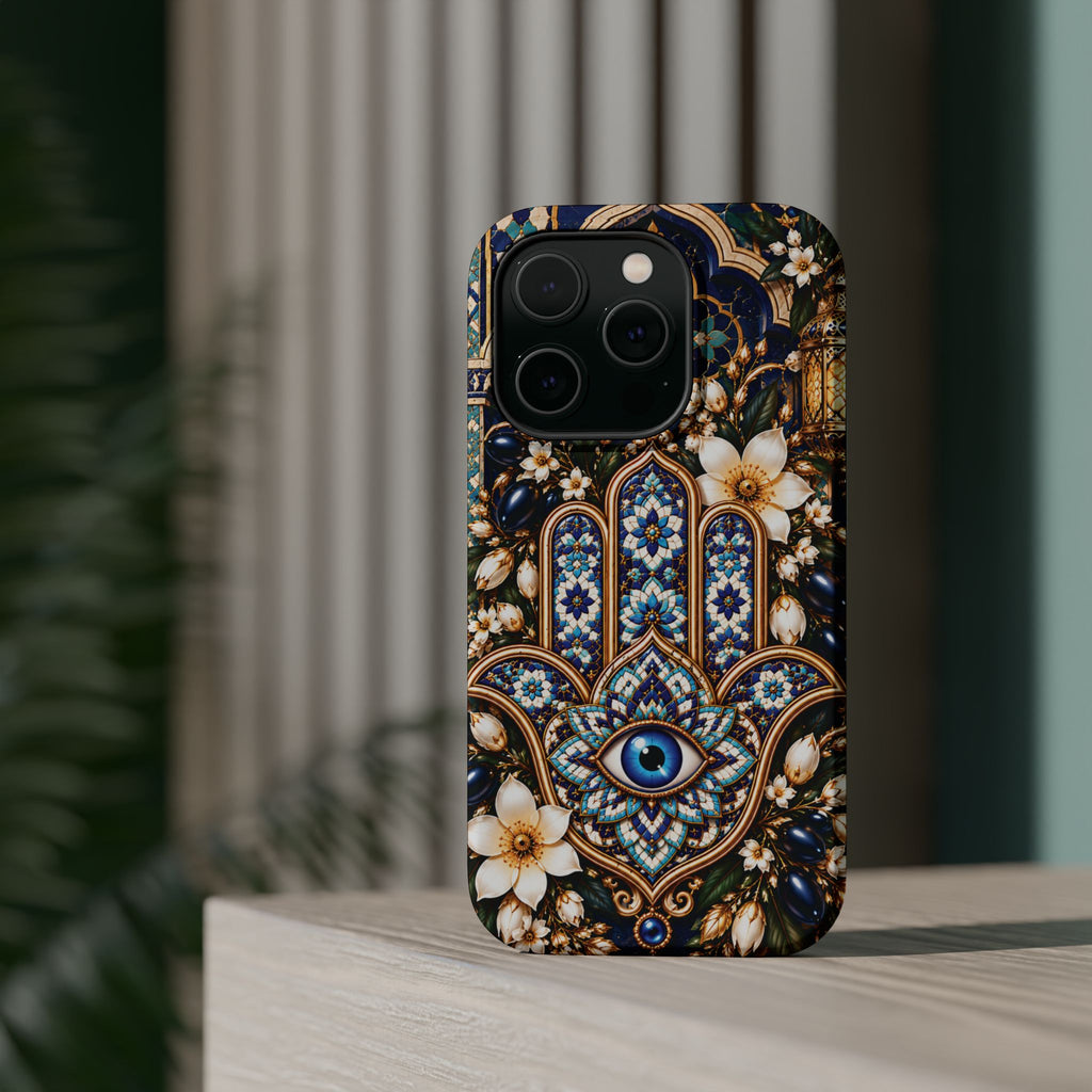 Moroccan Khmisa Zellige Heritage — Magnetic Impact-Resistant iPhone Cover