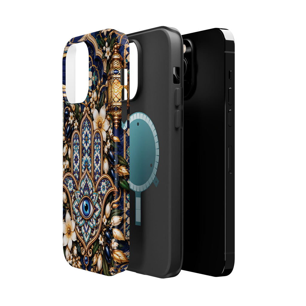 Moroccan Khmisa Zellige Heritage — Magnetic Impact-Resistant iPhone Cover