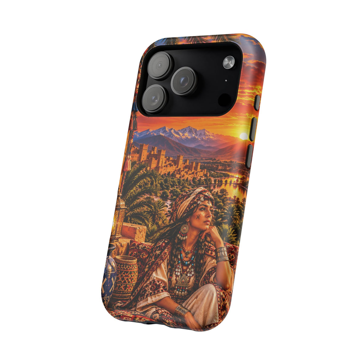 Amazigh Warrior Woman Heritage — Magnetic Impact-Resistant iPhone Cover