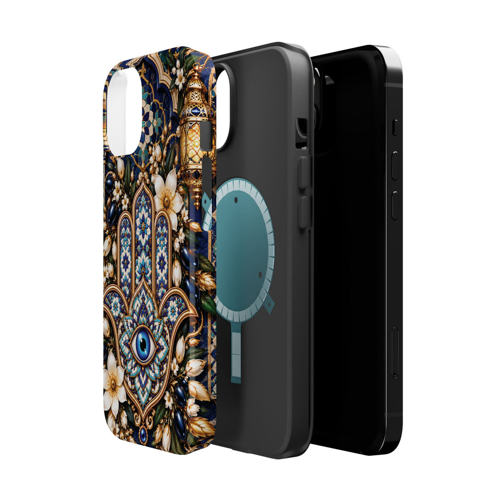 Moroccan Khmisa Zellige Heritage — Magnetic Impact-Resistant iPhone Cover