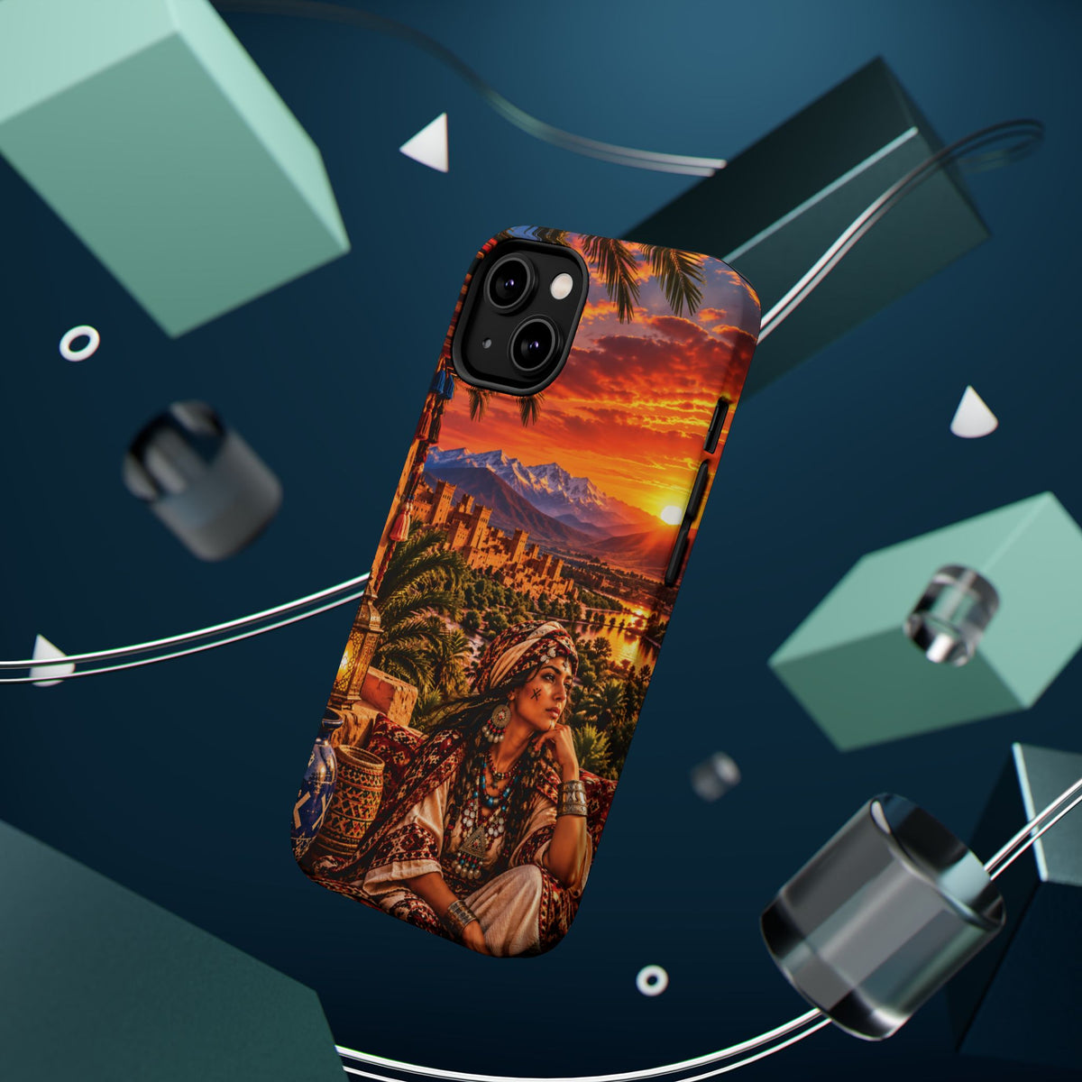 Amazigh Warrior Woman Heritage — Magnetic Impact-Resistant iPhone Cover