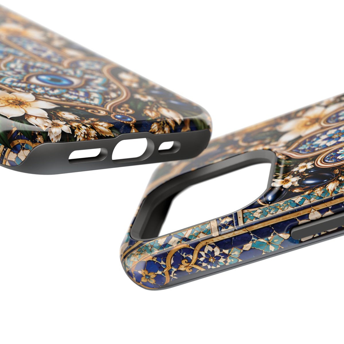Moroccan Khmisa Zellige Heritage — Magnetic Impact-Resistant iPhone Cover