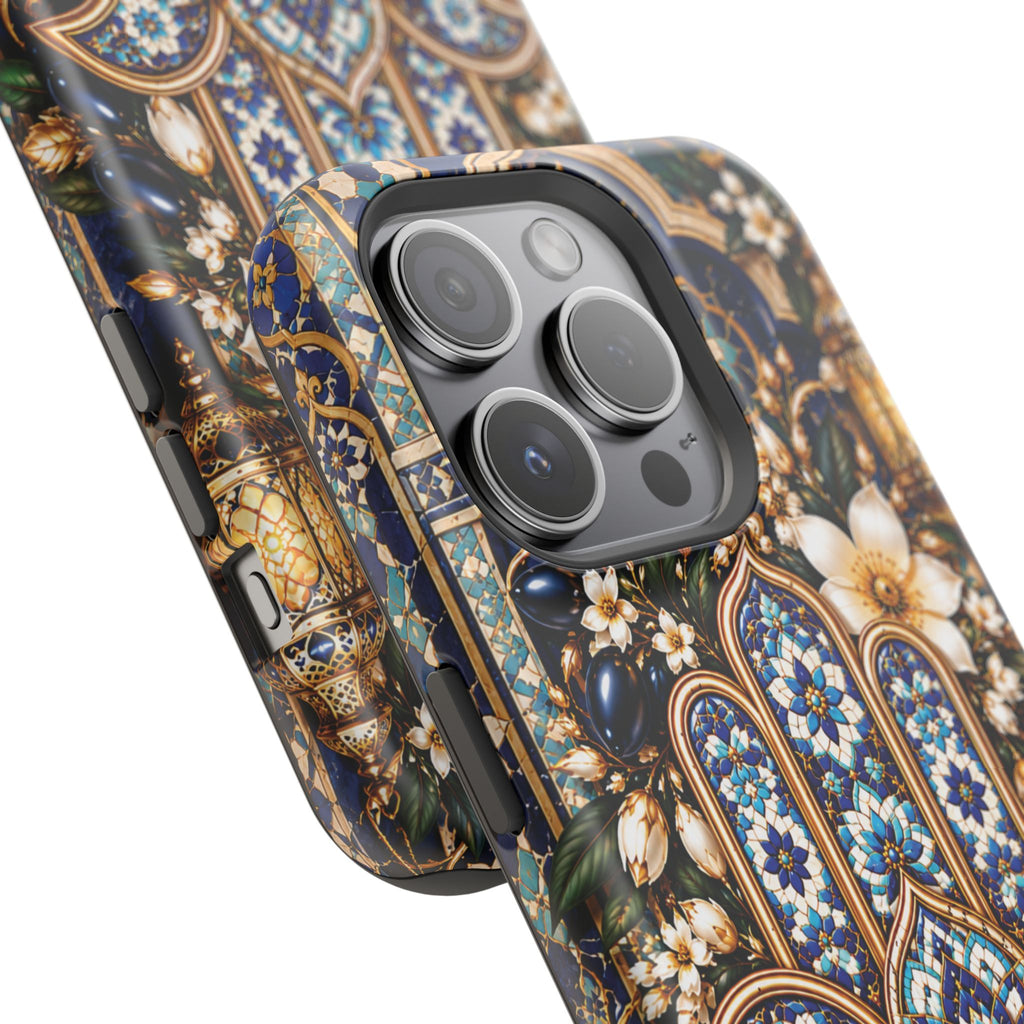 Moroccan Khmisa Zellige Heritage — Magnetic Impact-Resistant iPhone Cover