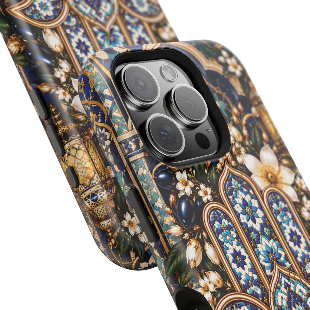 Moroccan Khmisa Zellige Heritage — Magnetic Impact-Resistant iPhone Cover