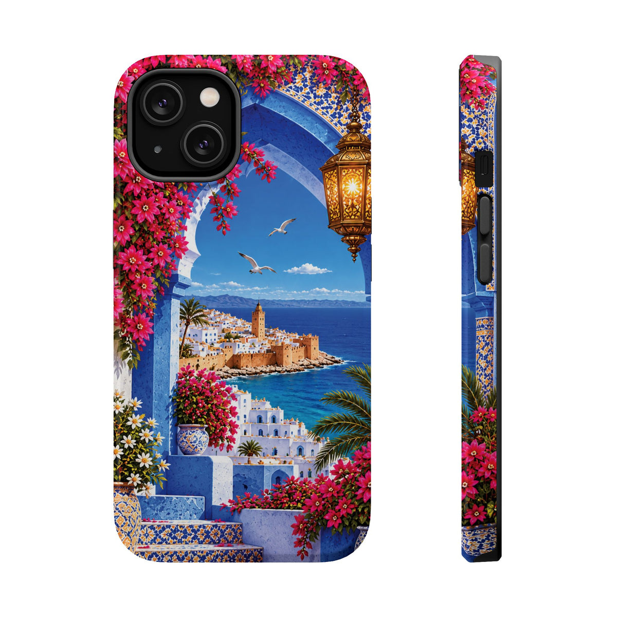 Moroccan Blue Medina — Magnetic Impact-Resistant iPhone Cover