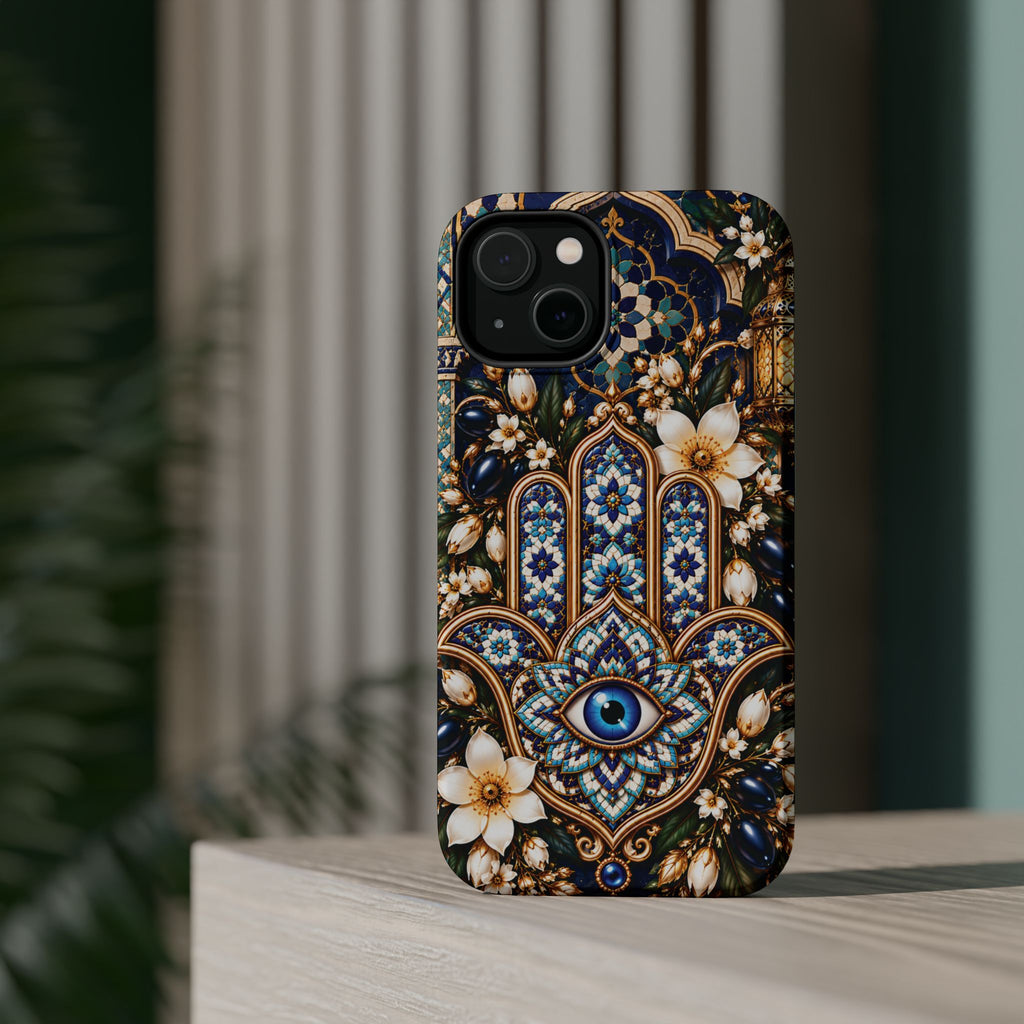 Moroccan Khmisa Zellige Heritage — Magnetic Impact-Resistant iPhone Cover